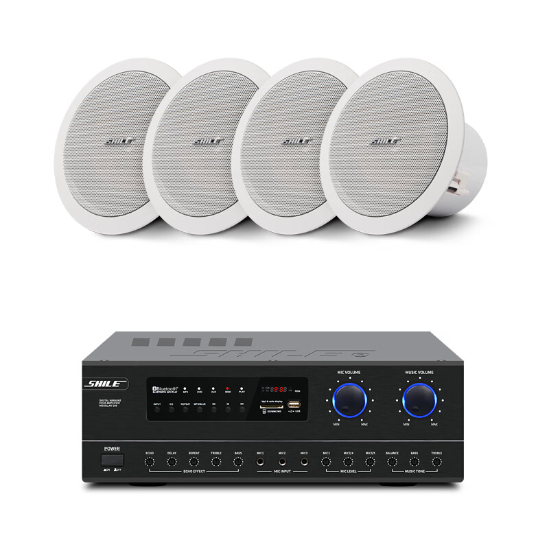 狮乐BX308会议室定阻同轴吸顶音响8英寸吊背景公共广播音箱喇叭