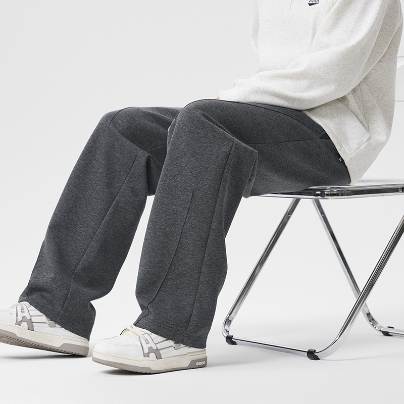 纯色潮牌休闲裤男士春秋季2025新款直筒宽松简约潮流百搭阔腿裤子