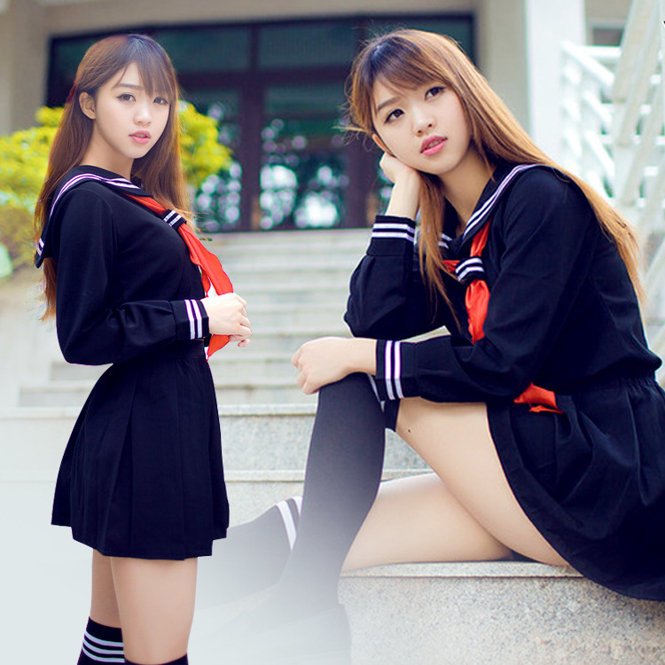 学士服地狱少女cos jk水手服日韩校服套装英伦学院派制服女生班服37.00元包邮