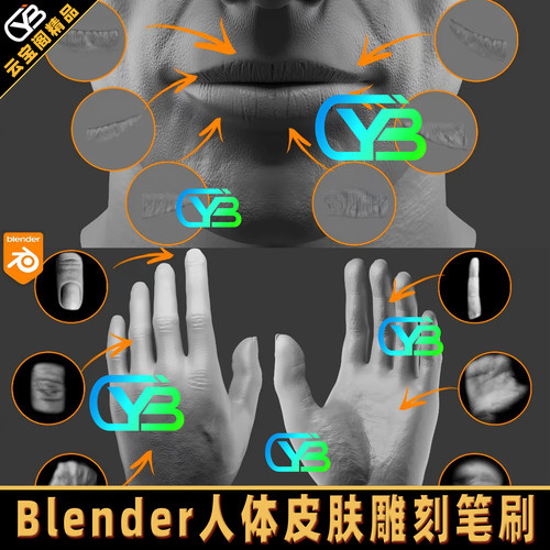 Blender人体皮肤毛孔雕刻笔刷