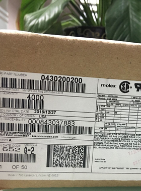 Molex连接器 43020-0200 430200200 胶壳2P 3.0mm现货 一件起售