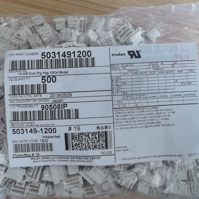 一个起拍 molex连接器 503149-1200 5031491200 胶壳12P 原装现货