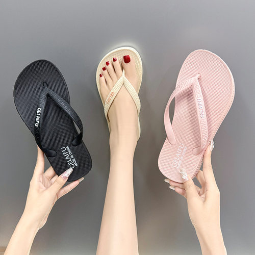 Couple's summer flat slippers, home beach slippers, women's