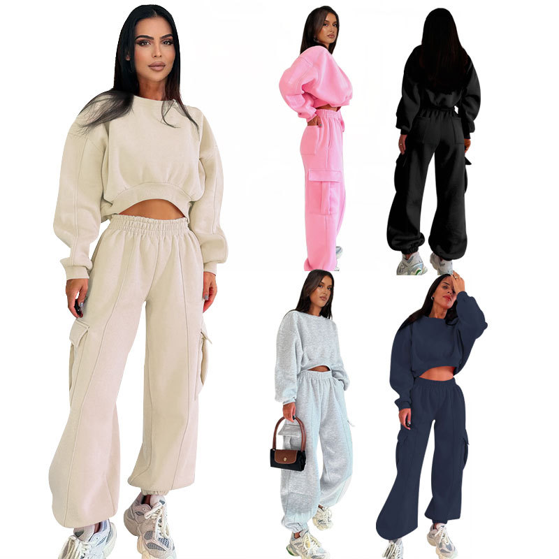 women's high waisted sweatshirt loose fitting sweatpants set