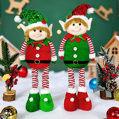 Christmas Leg Hanging Telescopic Doll Ornament Elf Christmas