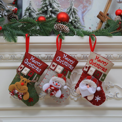 Christmas decorations Santa Claus snowman figurines socks