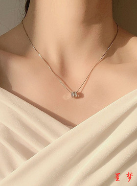 S925纯银小蛮腰项链女轻奢小众2026新款爆款锁骨链送闺蜜生日礼物