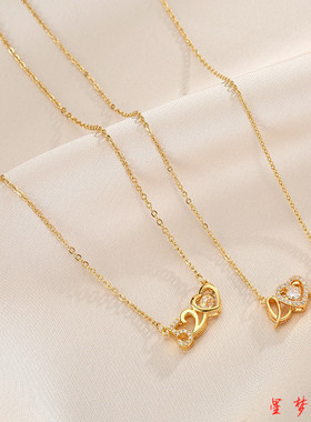 法式浪漫520灵动项链女锁骨链