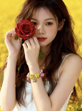 石秀堂原创设计天然芙蓉石粉色手链单圈手串送礼物正品【带证书】