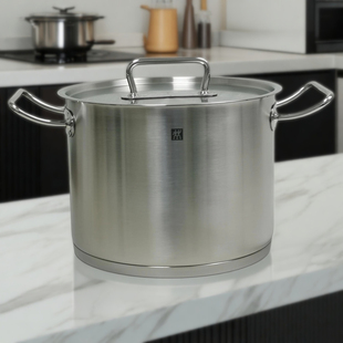 德国进口双立人ProS系列不锈钢大汤锅8L大容量双耳深烧锅炉灶通用