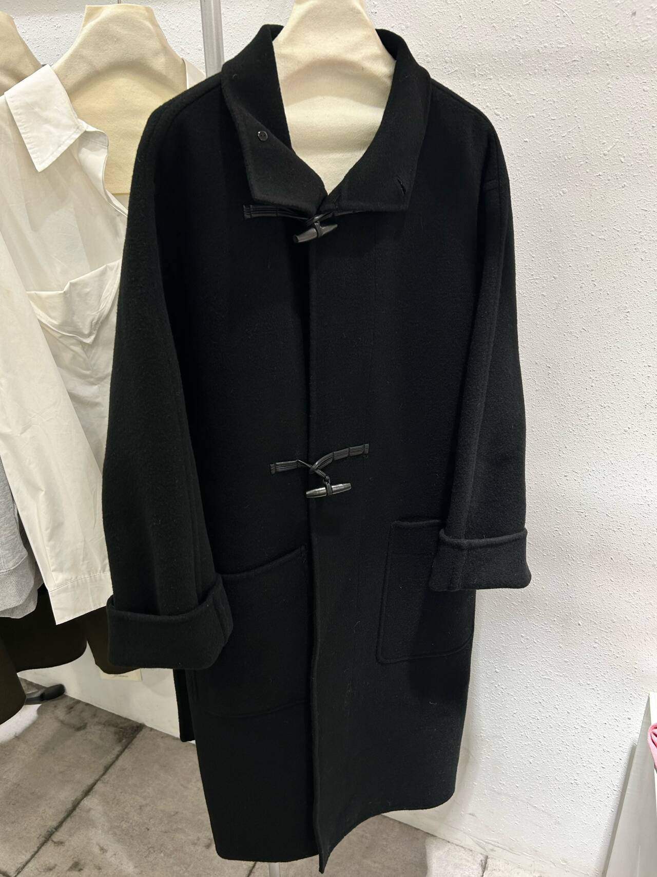 Xzz  慵懒廓形 100羊毛牛角扣大衣双面呢毛呢子外套长款2023新款