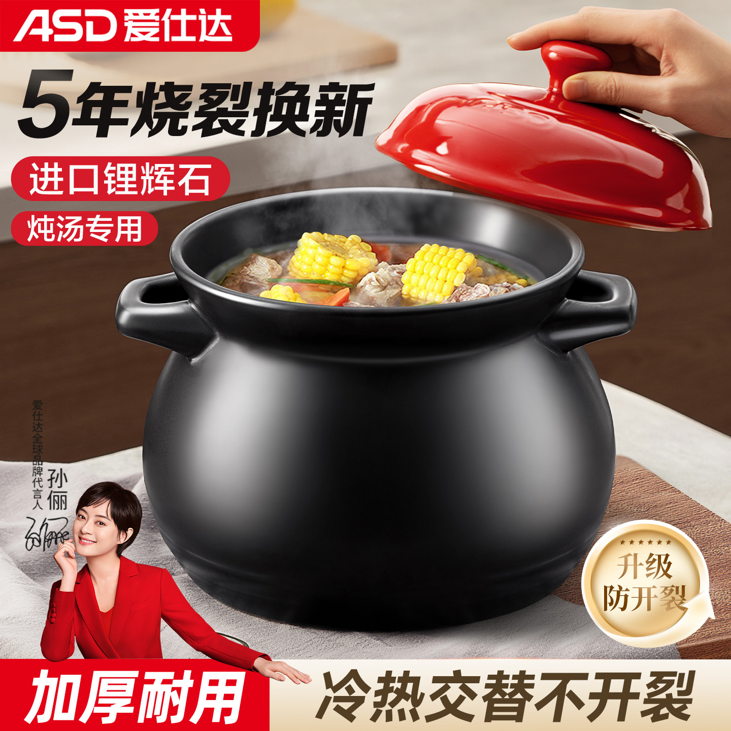 爱仕达耐高温陶瓷煲家用砂锅炖汤图片