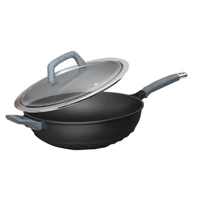 爱仕达魔法石钛不粘锅炒锅家用燃气灶平底锅