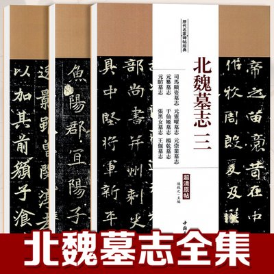 历代名家碑帖经典北魏墓志字帖全集3册魏碑体元桢穆亮元遥司马显姿墓志铭魏碑体书法毛笔集字古代中国书法名品精选精粹临摹习 书籍