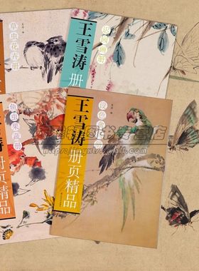 王雪涛绘画册页精品四册草虫花卉册迟园画册鱼虫果蔬册设色禽鸟册小写意中国花鸟画临摹水墨临摹范本画谱画册画集艺术书籍山东美术