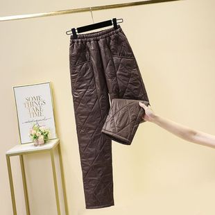 时尚 2025冬外穿轻薄冬季 大口袋仿羽绒棉裤 加厚哈伦保暖裤 简洁 大码