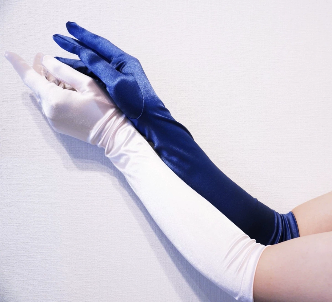 缎面手套女长款原宿暗黑洛丽塔lolita朋克哥特蒸汽lo茶会表演cos