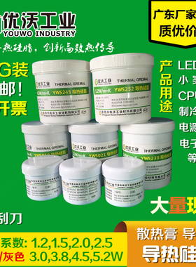 耐高温导热硅脂硅胶 白/灰LED散热膏 cpu导热膏1KG 系数1.2-6.0W