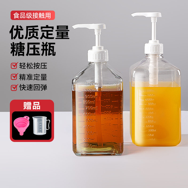 糖压瓶玻璃果糖挤压瓶按压头塑料图片