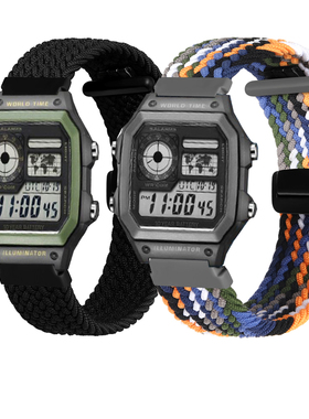 替换卡西欧AE1200/1300尼龙表带AEQ110/W218/F91F94帆布带HDC-700