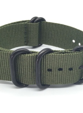 北约nato dw 表带尼龙帆布绿色20mm 22mm 24mm 真空电镀黑扣