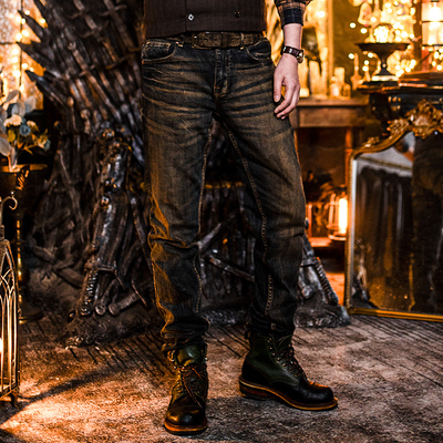 赤耳丹宁布长裤牛仔裤莫臣