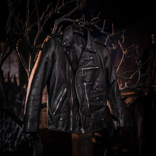 莫臣男装 J24 春秋机车皮衣植鞣头层牛皮牛皮真皮皮衣男休闲短款