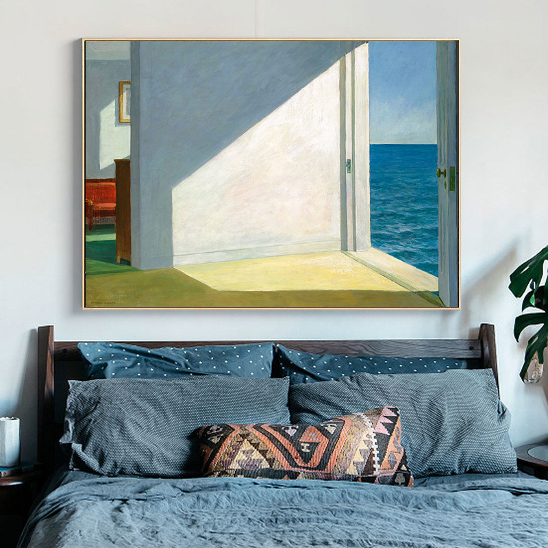 爱德华霍普 靠海的房间 现实主义装饰画馆藏级复制棉质油画布墙画