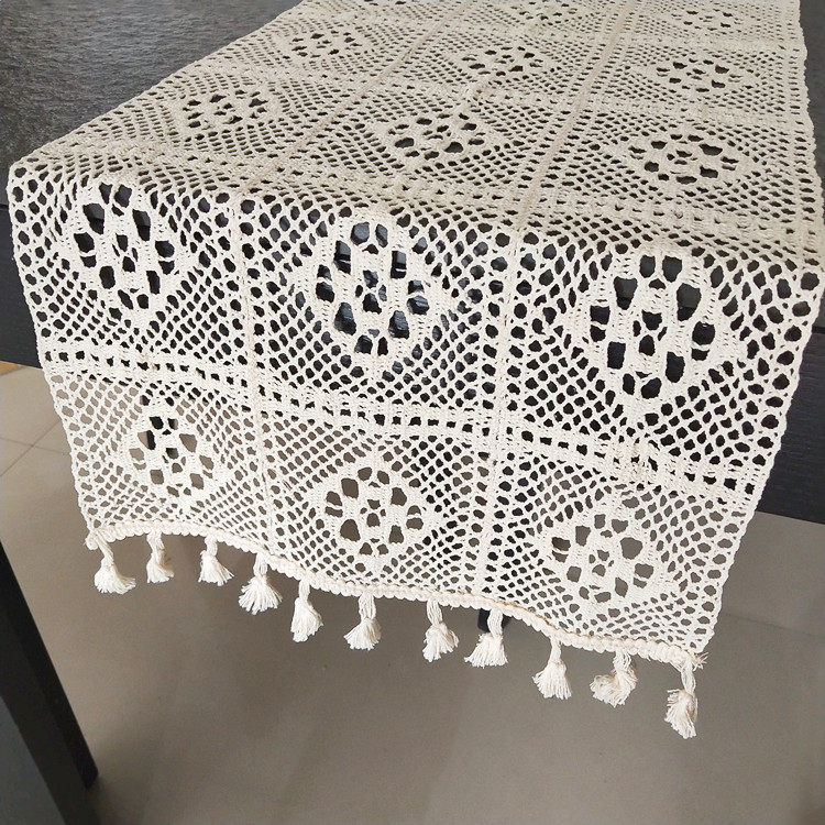 复古美式乡村餐桌旗文艺棉线钩针桌布电视柜茶几斗柜盖巾私人定制