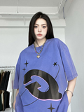 XZ607-1-DT518-P48控价59水洗印花短袖T恤，女装T恤，星座607-1