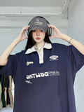 XZ607-1-DT515-P58控价78印花拼色polo款短袖T恤，女装T恤，星座607-1