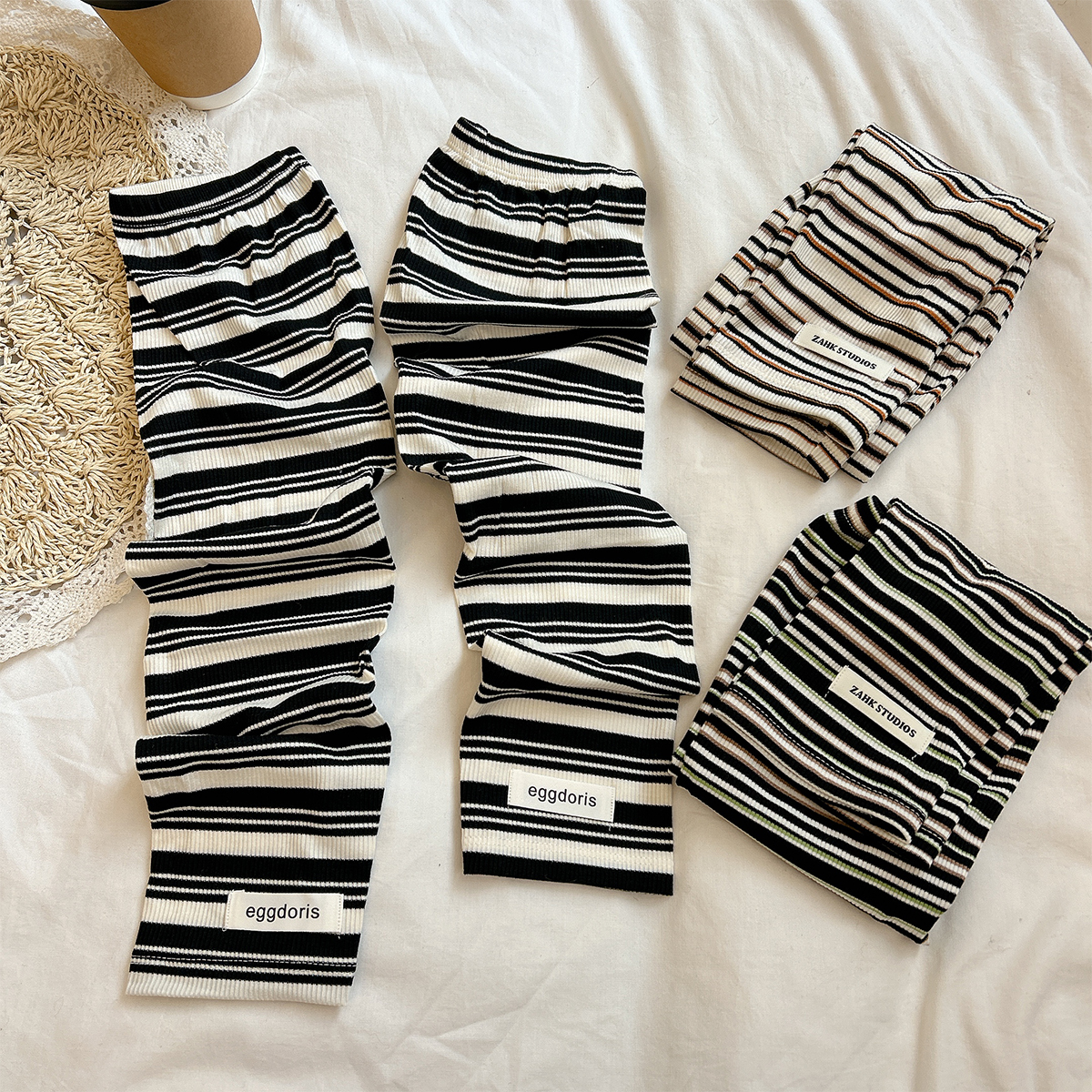 冰袖女夏季款条纹防紫外线手臂护臂袖套时尚百搭简约外搭防晒薄款