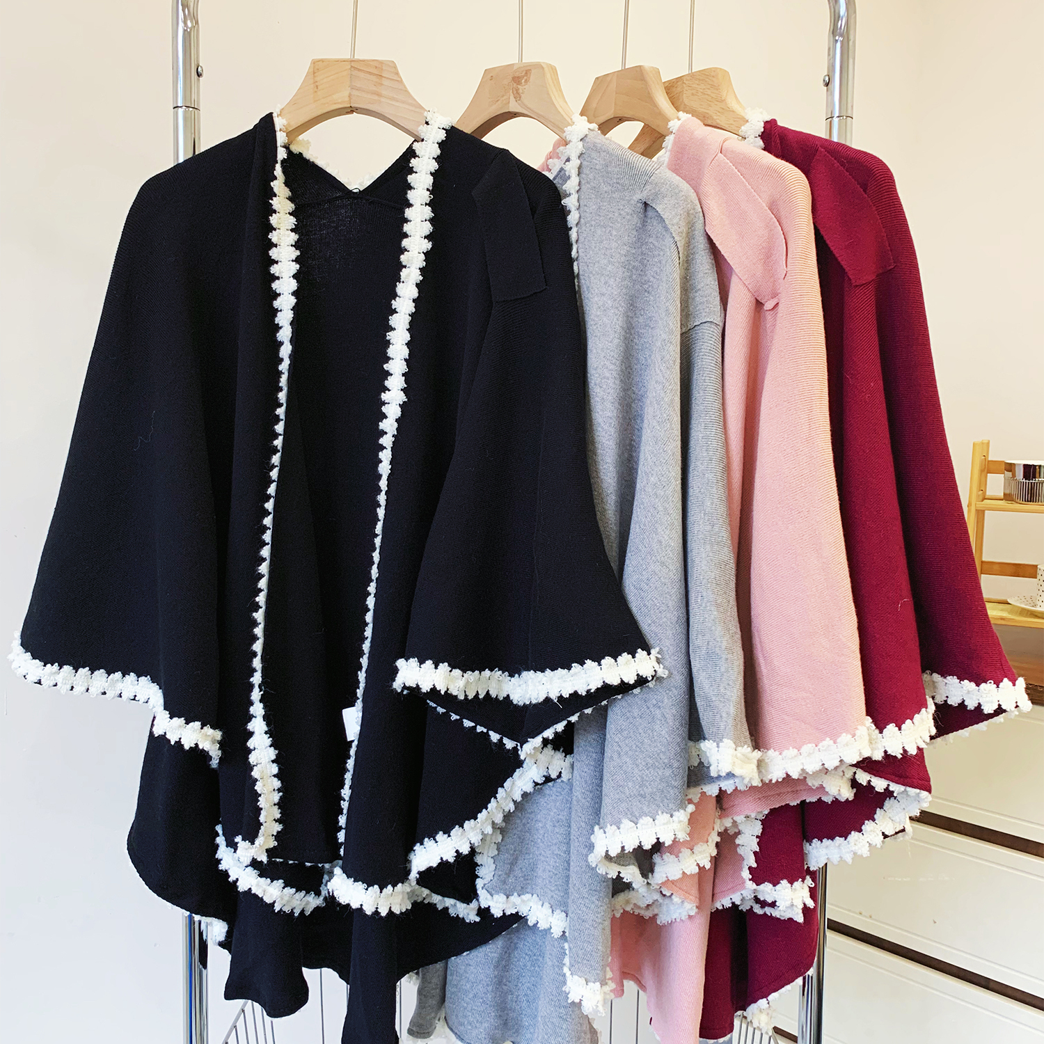 秋冬季文艺百搭针织披肩斗篷外搭