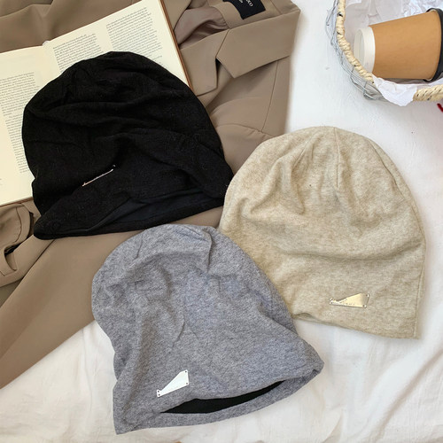 秋冬季堆堆帽子冷帽头套月子帽