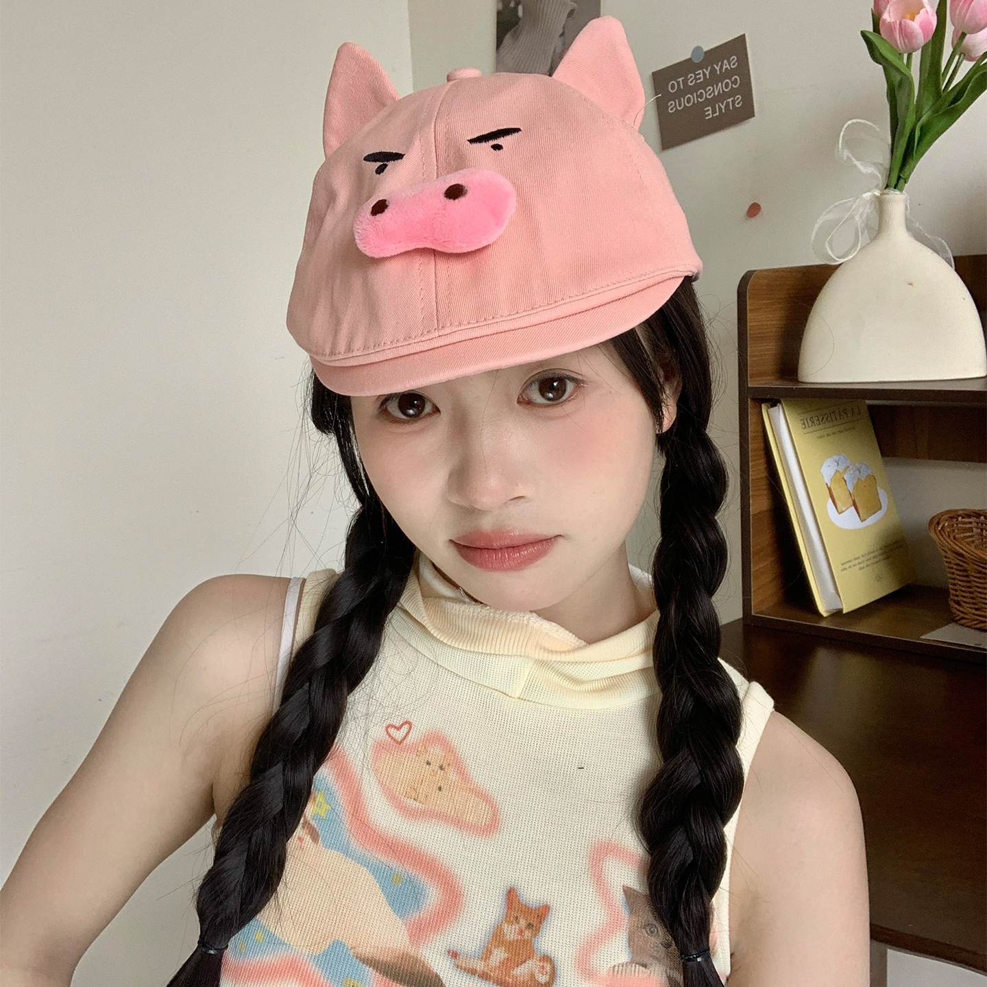 夏季搞怪个性女画家帽鸭舌帽子