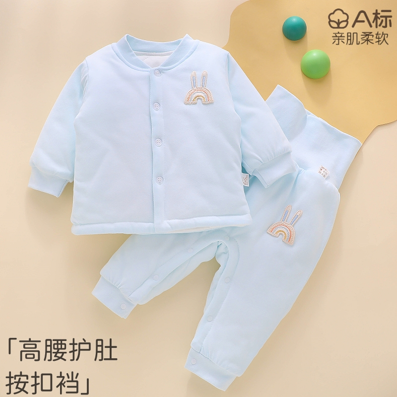 新生婴儿秋冬款加厚棉衣棉裤套装