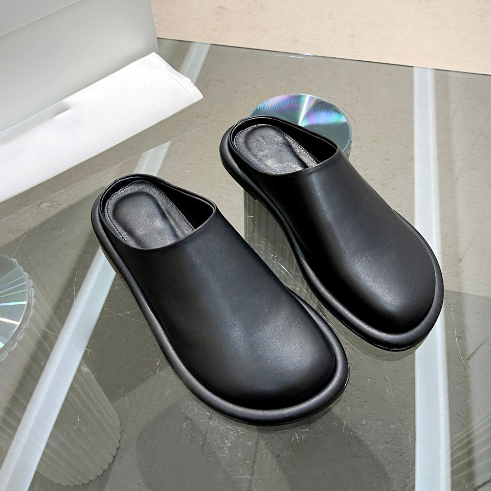 2023春季新款真皮包头平底拖英伦勃肯鞋外穿女半拖