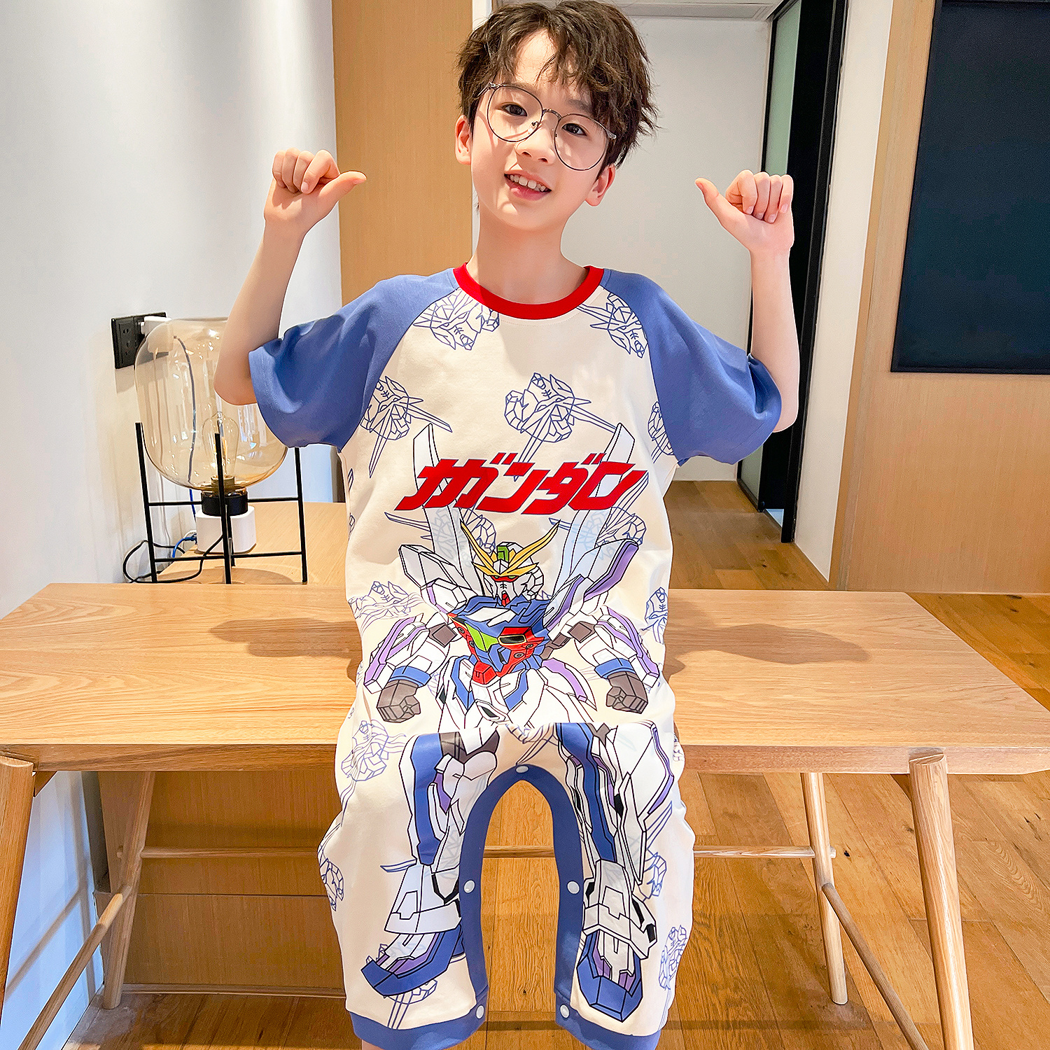 儿童连体睡衣男孩2025新款纯棉a类全棉睡袋夏天季防踢被宝宝男童