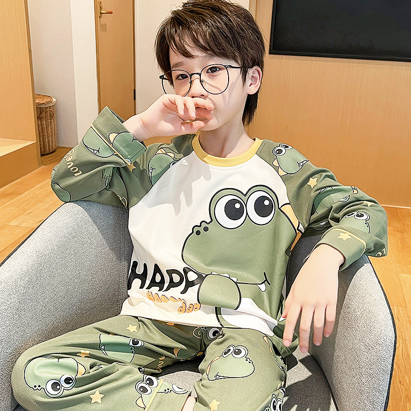 男童幼儿童睡衣2026新款春秋a类全棉秋季纯棉男孩洋气长袖家居服
