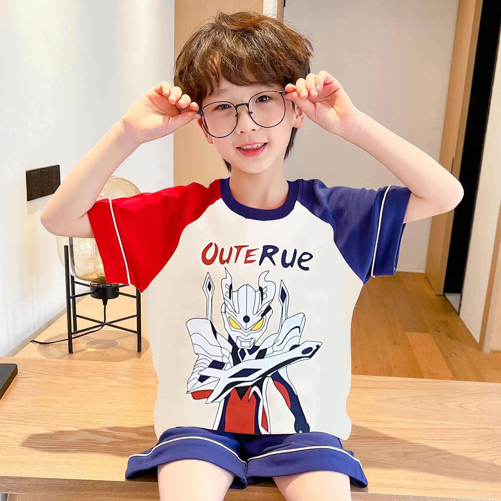 儿童a类全棉睡衣小男孩2026新款纯棉夏天季薄款男童青少年家居服