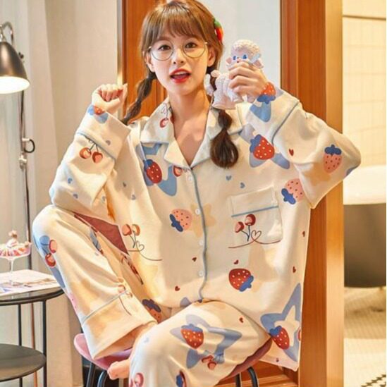 睡衣女春秋休闲长袖两件套装冬季可外穿2026新款潮流行洋气家居服