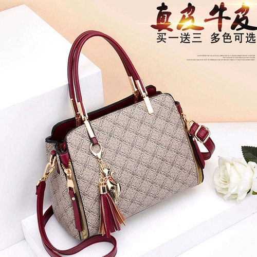 Вместительная и большая универсальная портативная сумка через плечо для матери, из натуральной кожи, коллекция 2023