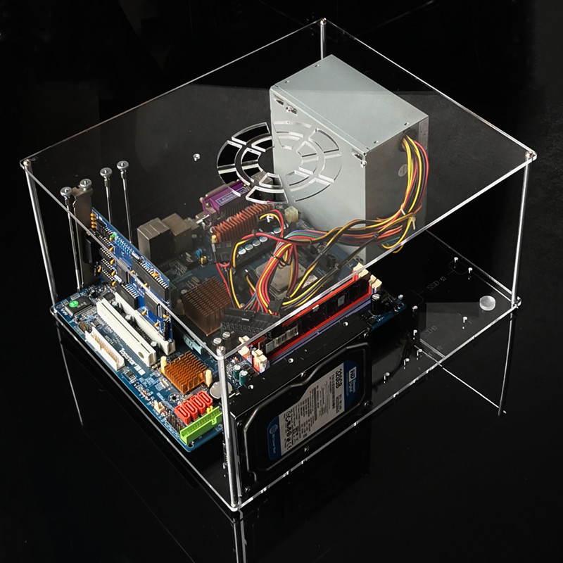 电脑机箱DIY亚克力透明机架开放式裸装台式主机箱主板支架可叠加