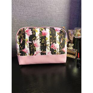 四件包邮黑白条花卉粉色PU防水化妆包超大容量洗漱包差旅包收纳包