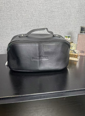 四件包邮 出口尾货 黑色PU大容量对开手提化妆箱化妆包洗漱包