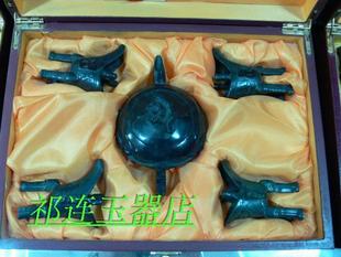 正品酒泉夜光杯 产地直销 天然墨玉爵杯壶组合盒装 茶具酒具 玉杯