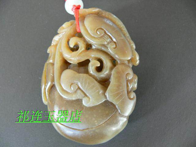 买一赠二 和田糖料金蟾送宝把件 金蟾如意丝瓜 玉把件