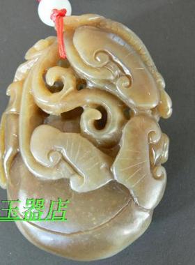 买一赠二 和田糖料金蟾送宝把件 金蟾如意丝瓜 玉把件