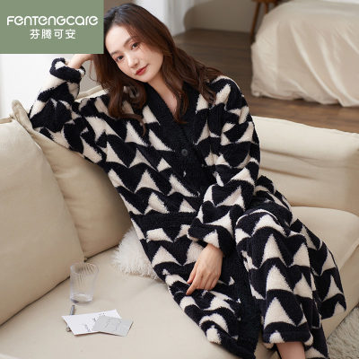芬腾正品秋冬珊瑚绒女加厚家居服