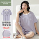 带胸垫简约可外穿家居服套装 芬腾可安睡衣女夏季 短裤 短袖 纯棉薄款